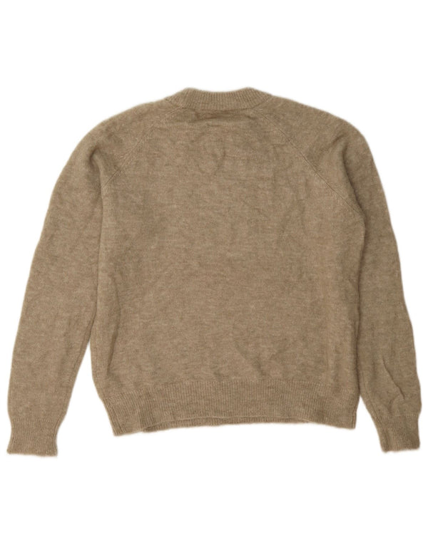 Zara Pull ras du cou pour femme UK 10 Petit Acrylique Marron