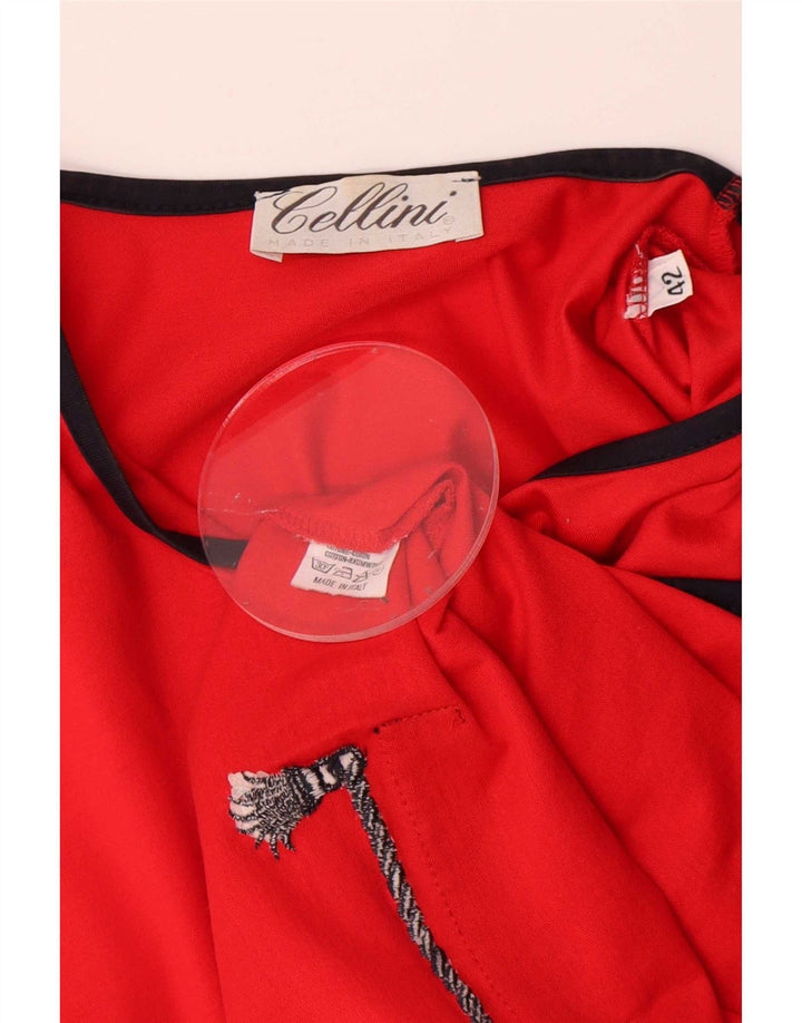 Cellini Chemisier à manches courtes pour femme IT 42 Rouge moyen Colourblock