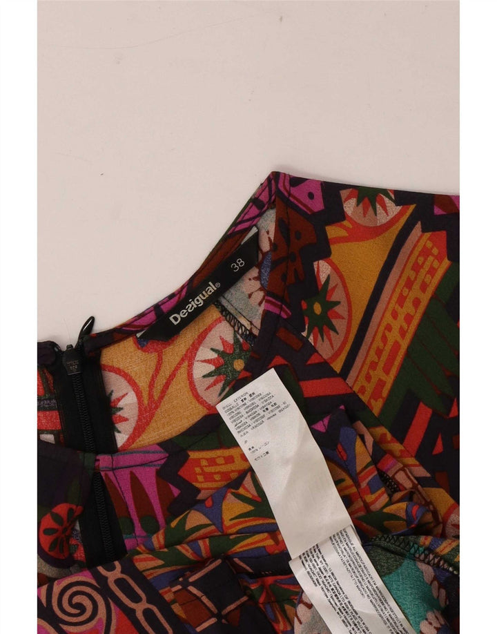 Desigual Robe basique à manches 3/4 pour femme EU 38 Medium Multicolore Bohème