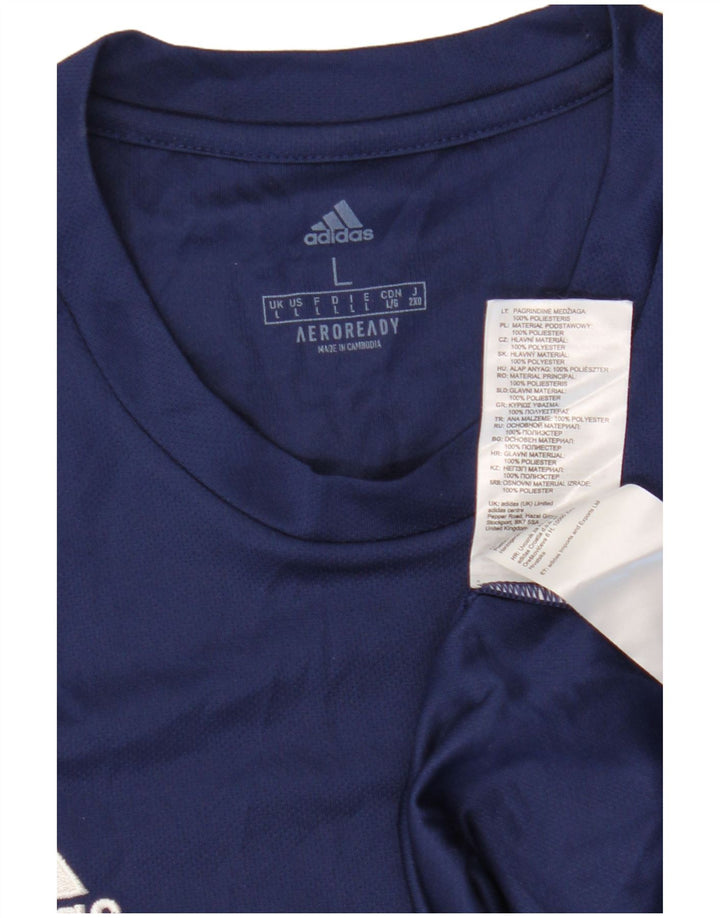 Adidas Hommes Aeroready T-Shirt Haut Grand Bleu Marine Polyester