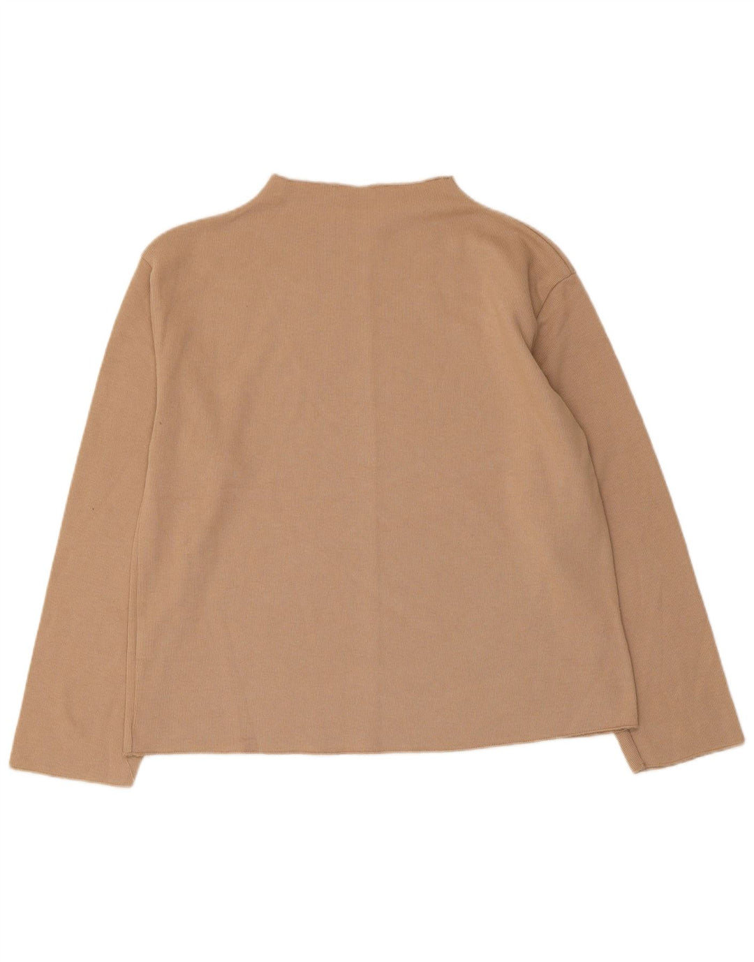 Zara Femme Top Manches Longues UK 14 Coton Beige Moyen