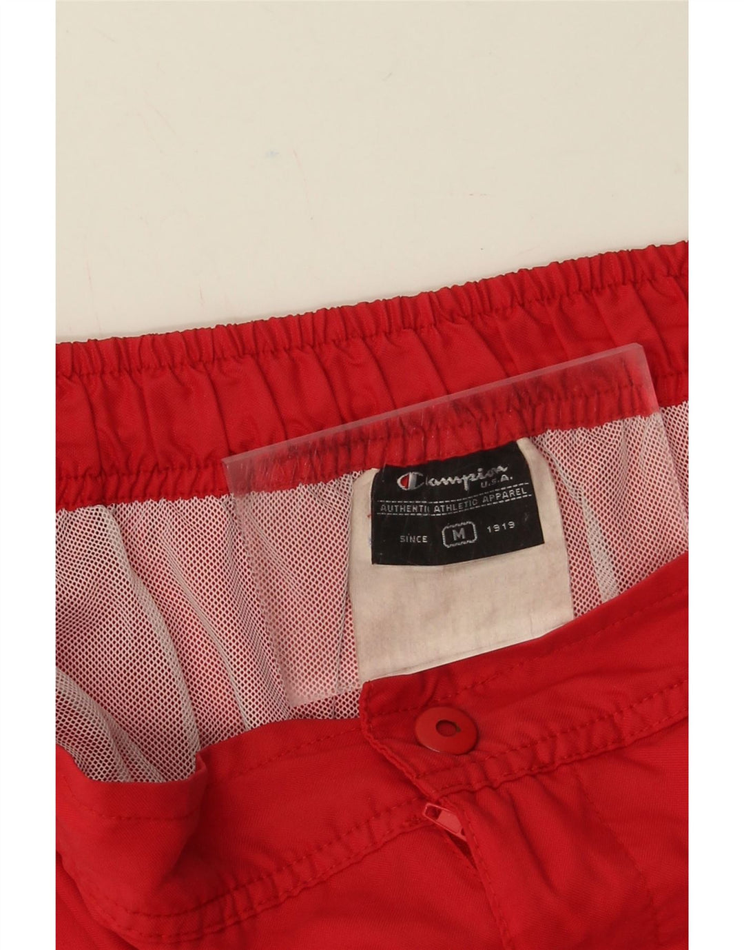 CHAMPION Mens Graphic Chino Shorts Medium  Red Colourblock