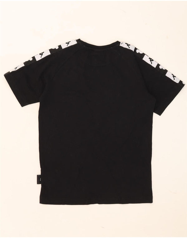 Kappa Homme Graphic T-Shirt Top XS Noir Colorblock Coton