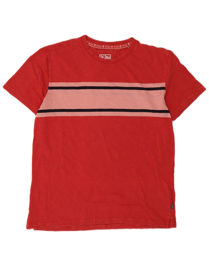Fat Face T-Shirt Homme Haut Large Rouge Colorblock Coton