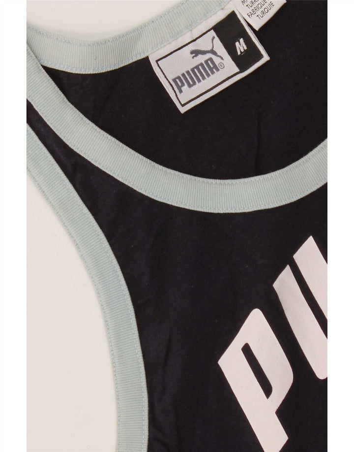 Puma Débardeur graphique pour femme UK 12 Bleu marine moyen