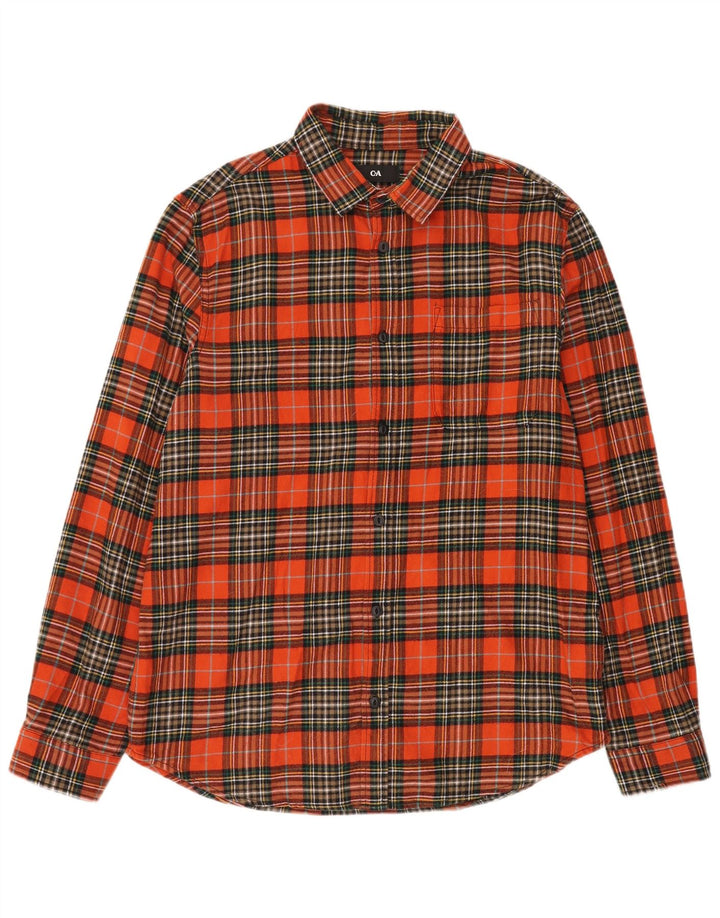 C&A Chemise en flanelle pour homme en coton à grands carreaux rouges