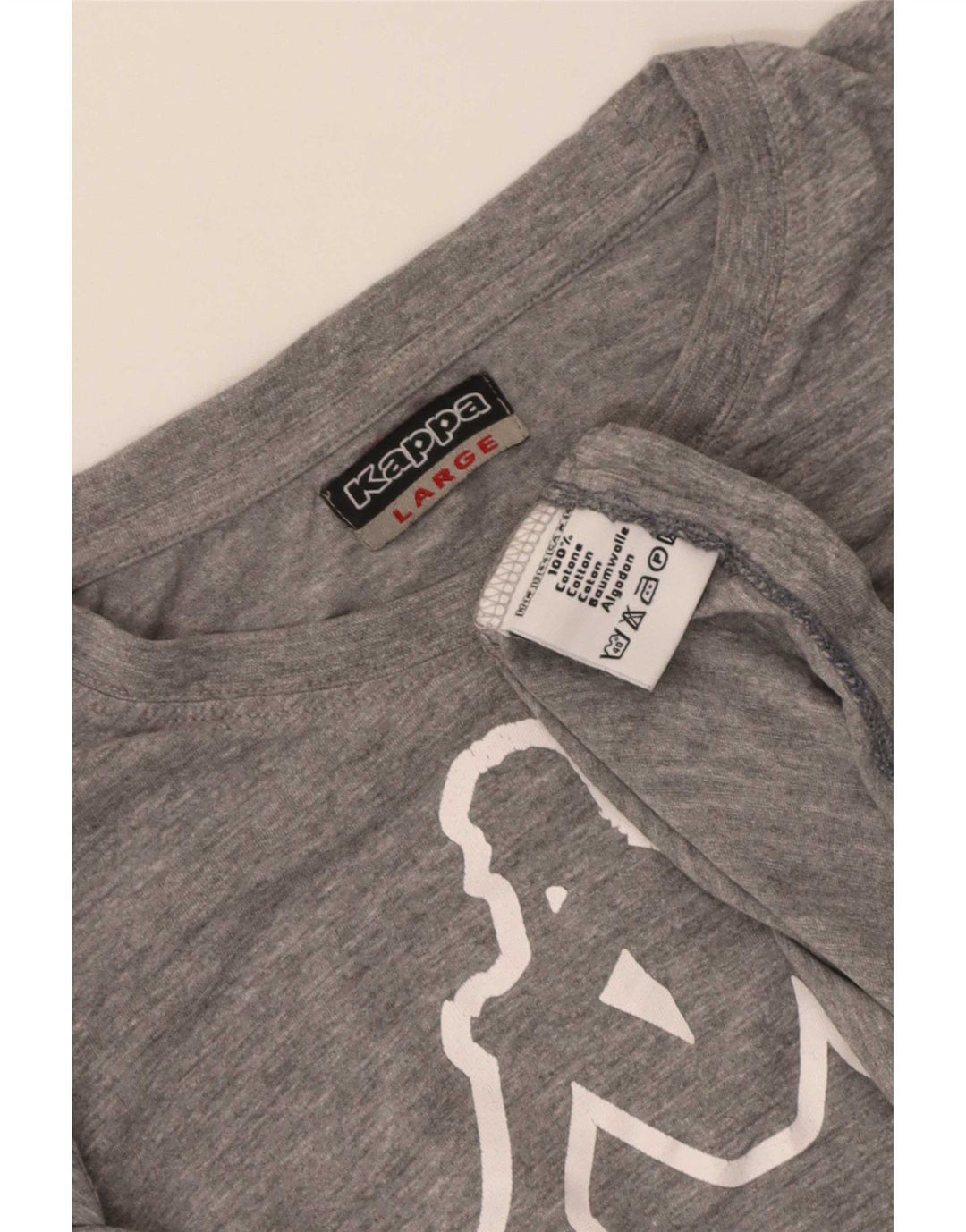 Kappa Mens Graphic T-Shirt Top Large Gris Moucheté Coton