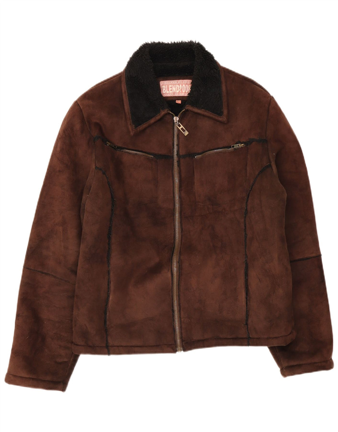 Blend Of America Veste Sherpa Homme UK 40 Large Marron Polyester