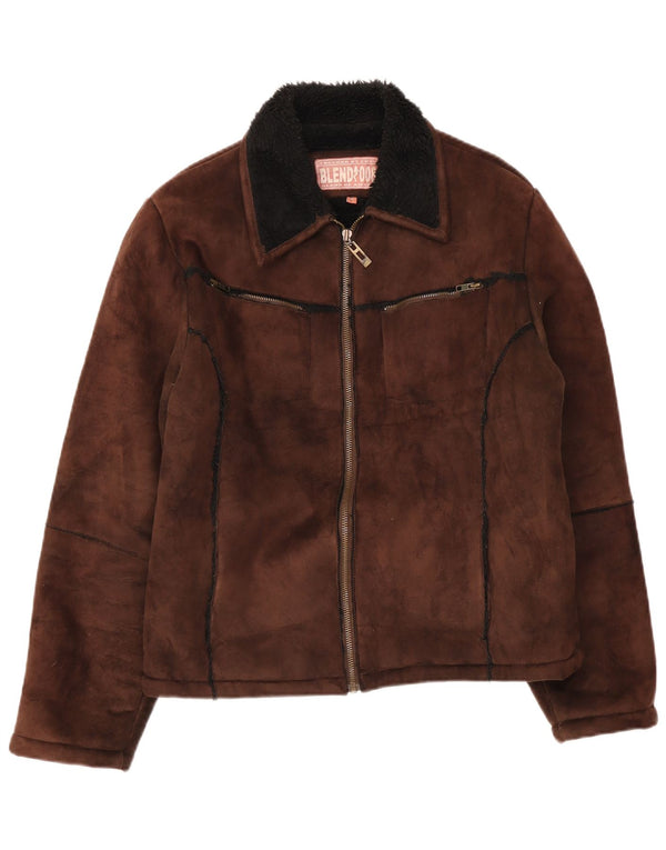 Blend Of America Veste Sherpa Homme UK 40 Large Marron Polyester