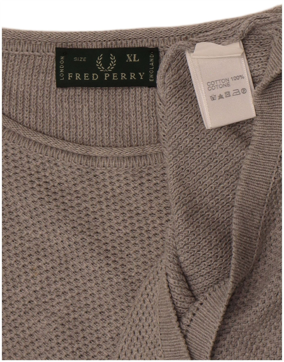 Fred Perry Pull col bateau pour homme XL Gris Coton