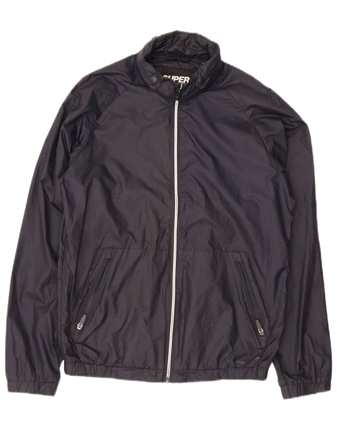 Superdry Veste de Pluie Homme UK 34 XS Bleu Marine Nylon