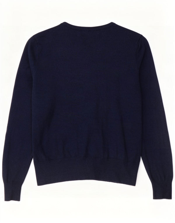 Marks & Spencer Pull Cardigan Femme UK 14 Large Bleu Marine Viscose