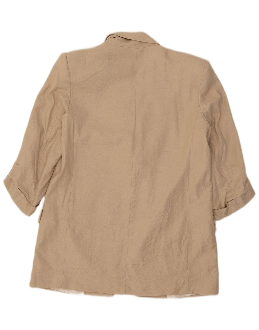 Zara Veste blazer ouverte à manches 3/4 pour femme UK 12 Beige moyen