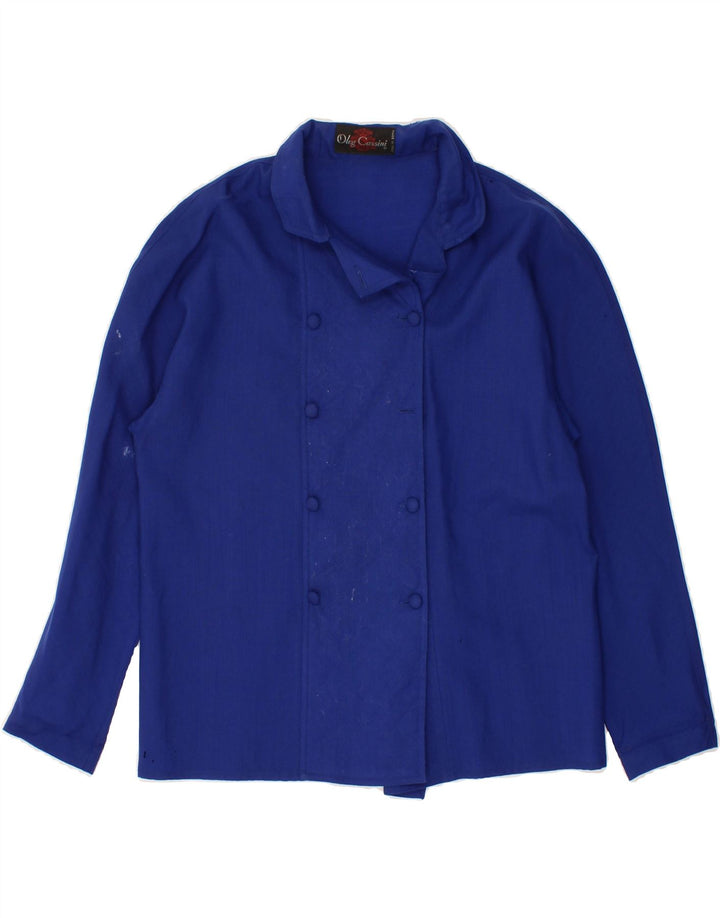OLEG CASSINI Womens Bomber Jacket UK 14 Medium Blue Vintage Oleg Cassini and Second-Hand Oleg Cassini from Messina Hembry 