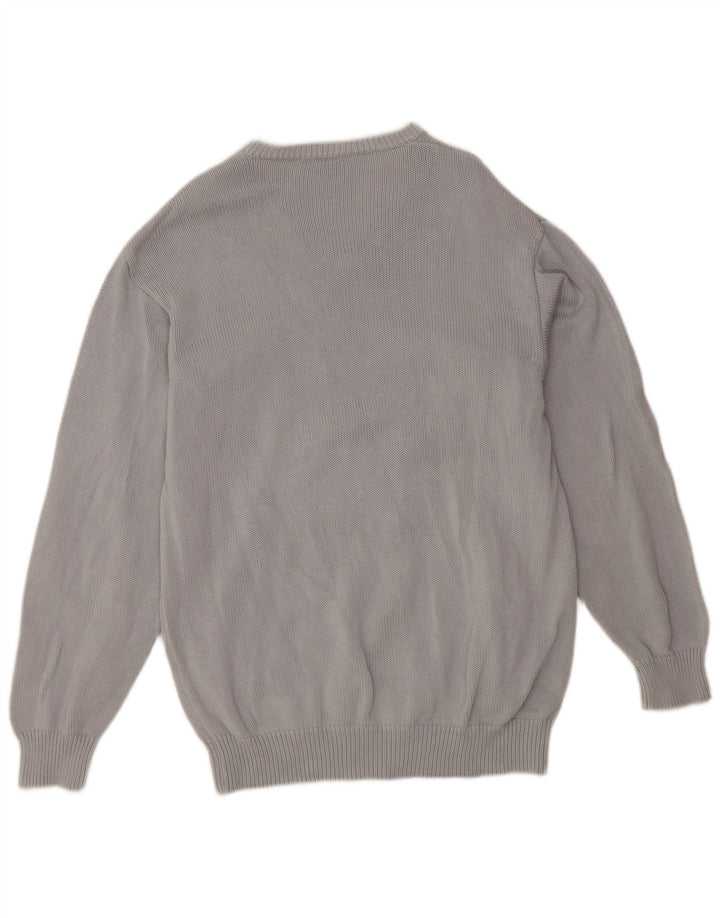 TRUSSARDI Pull Col V Homme Gris Moyen Coton