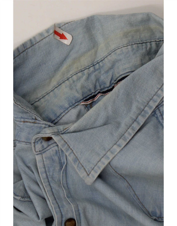 Wrangler Chemise en Jean Homme Bleu Moyen Coton