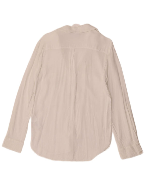 Zara Chemisier Femme Chemisier UK 12 Medium Blanc Viscose