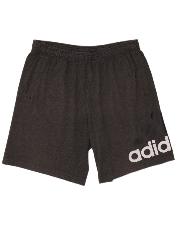 Adidas Short de sport graphique pour hommes, grand coton gris