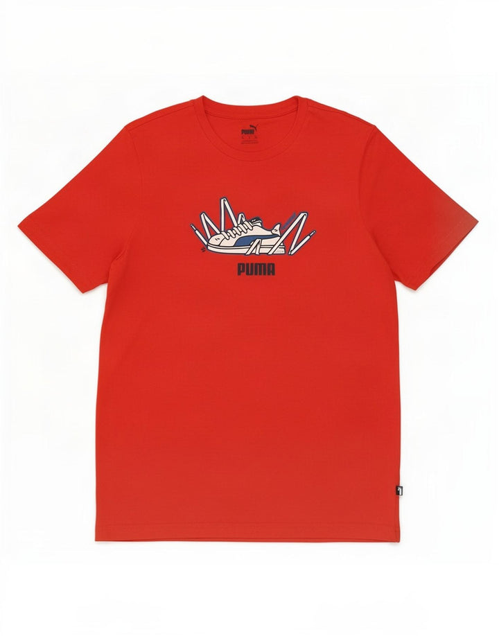 Puma T-Shirt Graphic Homme Rouge Moyen Coton