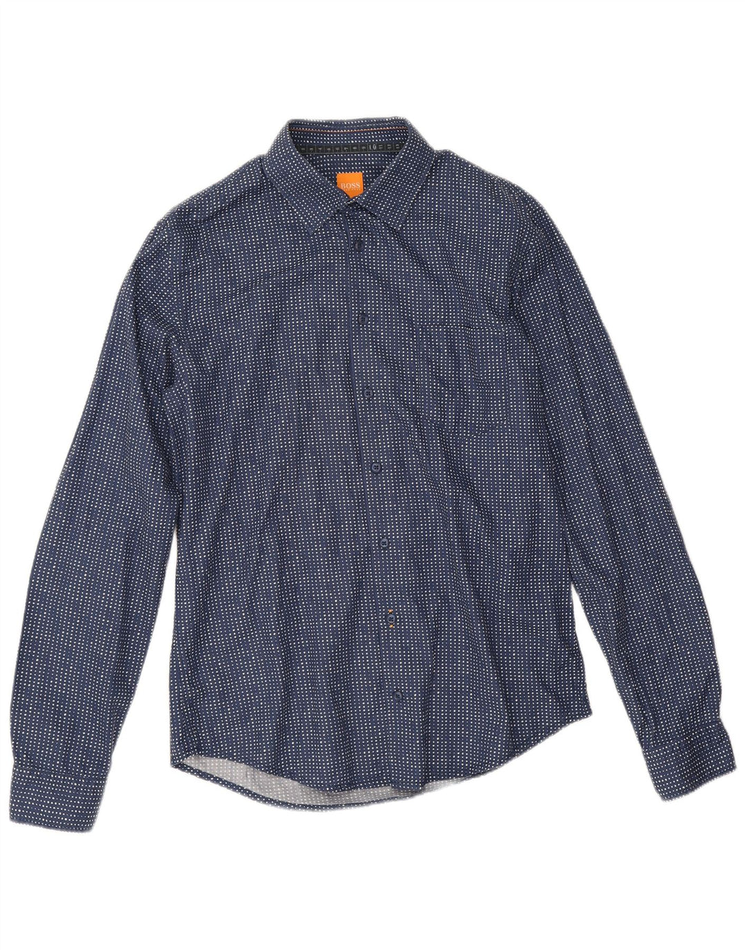 Hugo Boss Chemise en coton à pois bleu marine moyen