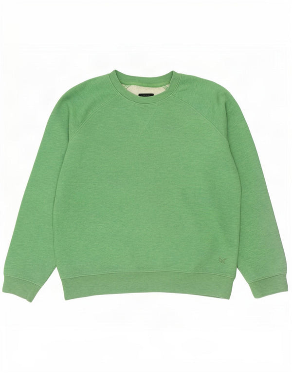Crew Clothing Sweat-shirt surdimensionné pour femme UK 10 Petit coton vert