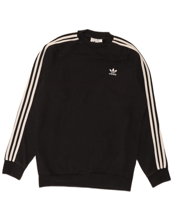 Adidas Sweat-shirt coupe classique pour homme en coton noir Taille S