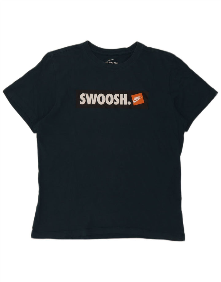 Nike Homme Swoosh Graphic T-Shirt Haut Bleu Moyen Coton