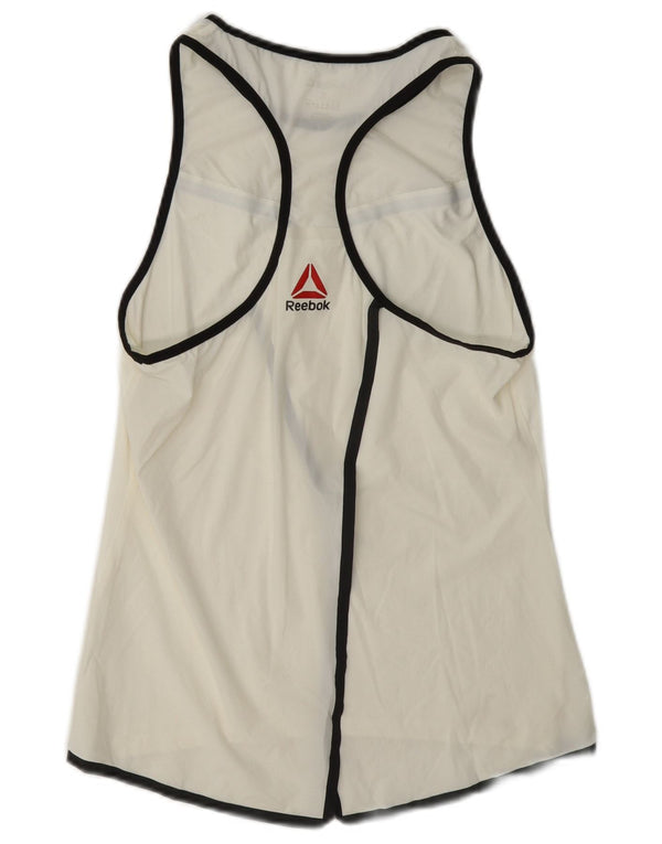 Reebok Débardeur graphique pour femme UK 8/10 Small Blanc