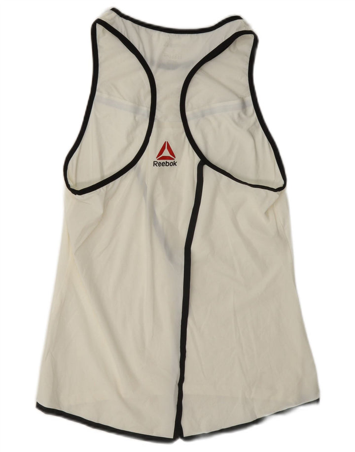 Reebok Débardeur graphique pour femme UK 8/10 Small Blanc