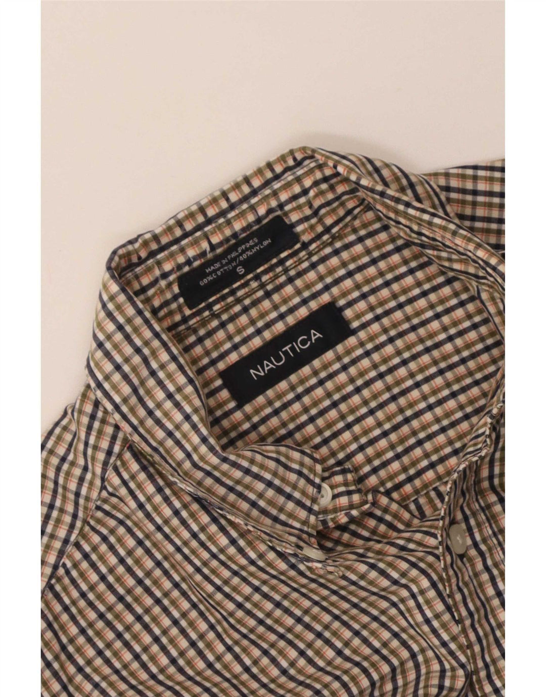 Nautica Chemise à manches courtes pour homme en coton à petits carreaux multicolores