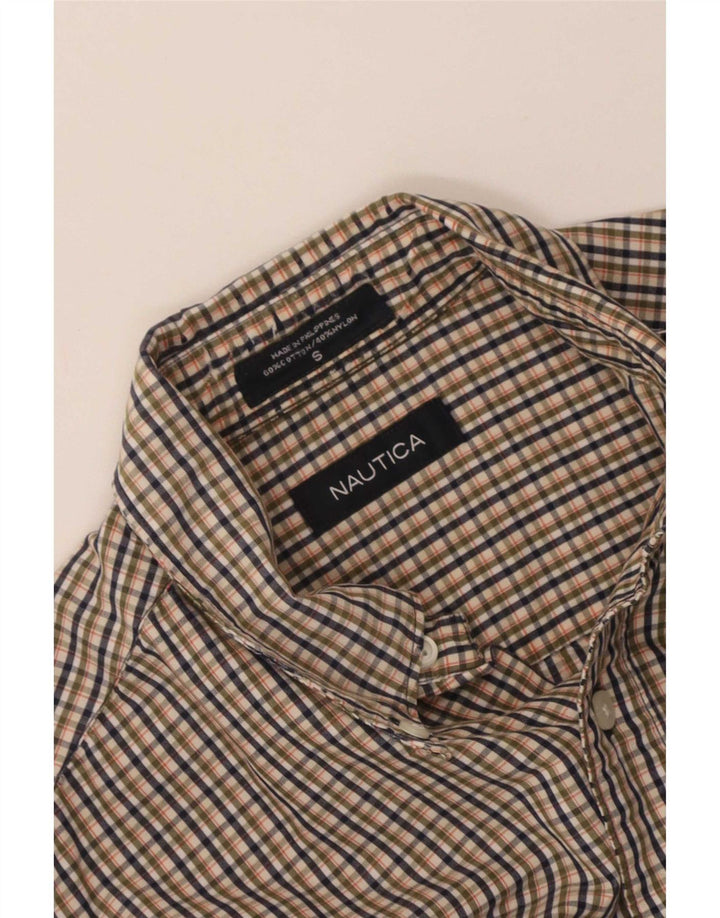 Nautica Chemise à manches courtes pour homme en coton à petits carreaux multicolores