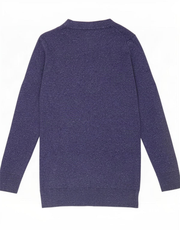 Gap Cardigan Femme Pull UK 12 Moyen Bleu Marine Moucheté Coton