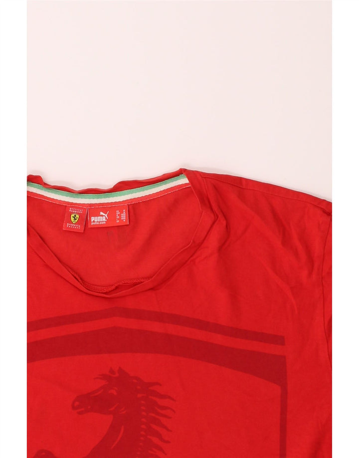 PUMA Mens Ferrari Graphic T-Shirt Top Medium Red Vintage Puma and Second-Hand Puma from Messina Hembry 