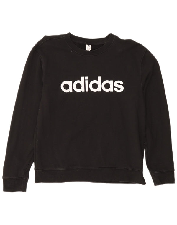 Adidas Sweat-shirt graphique pour femme UK 4/6 XS Noir Coton