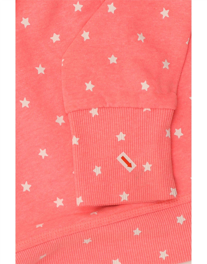 Superdry Pull à capuche graphique pour femme UK 18 XL Coton à pois rose