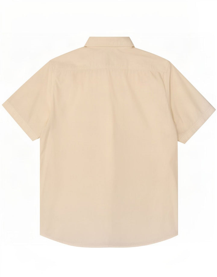 Benetton Chemise à Manches Courtes Homme Blanc Moyen Coton