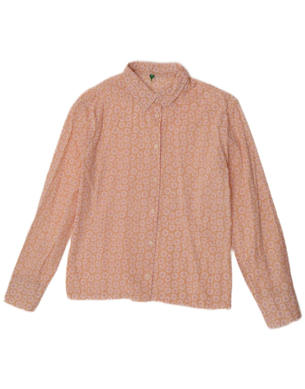 Benetton Chemise Femme UK 12 Medium Orange Floral