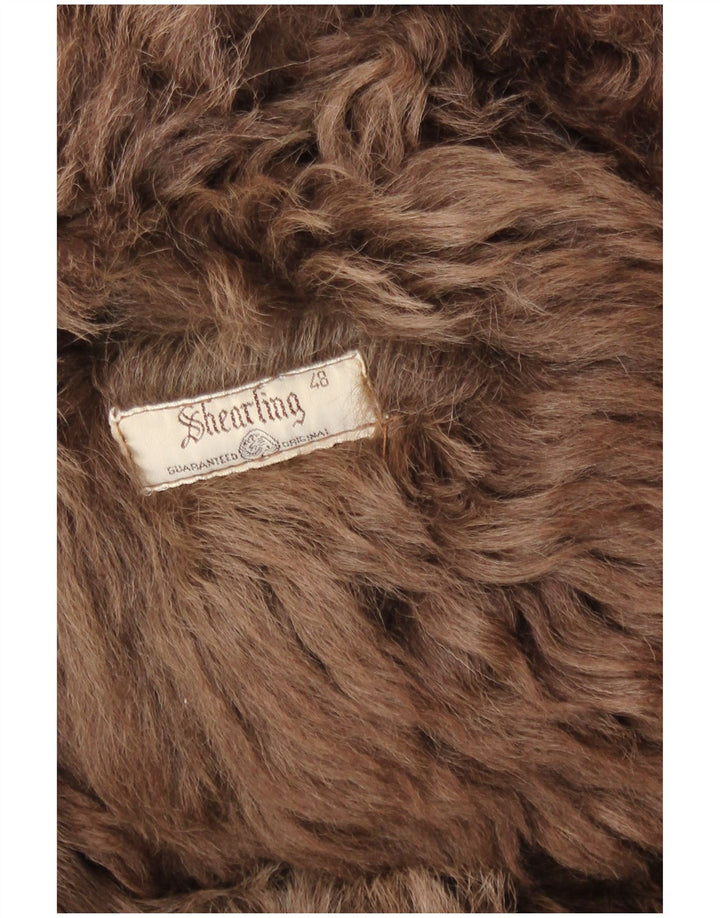 Shearling Manteau en peau de mouton pour femme IT 48 XL Marron Shearling