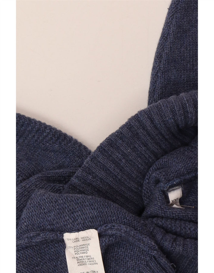SIR RAPHAEL Pull col roulé pour femme UK 20 2XL Bleu marine Laine