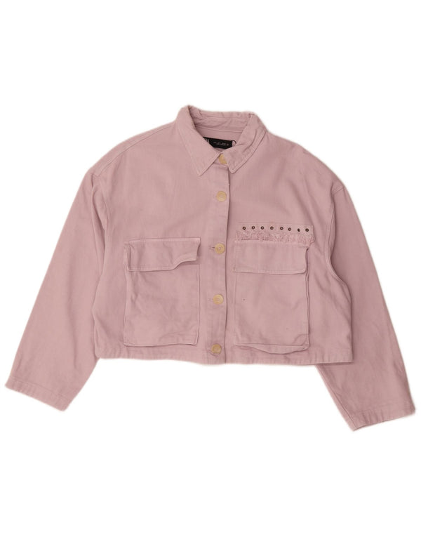 Zara Veste en jean surdimensionnée pour femme UK 16 Grand coton rose