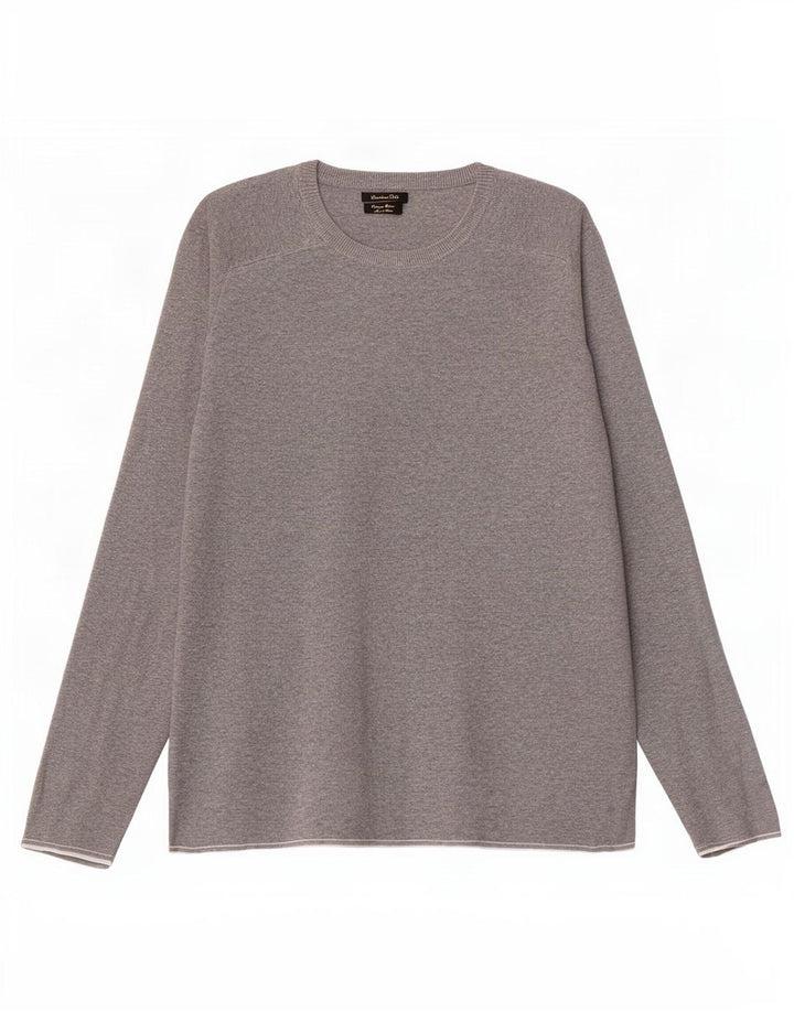 Massimo Dutti Pull Col Rond Homme Gris Moyen Coton