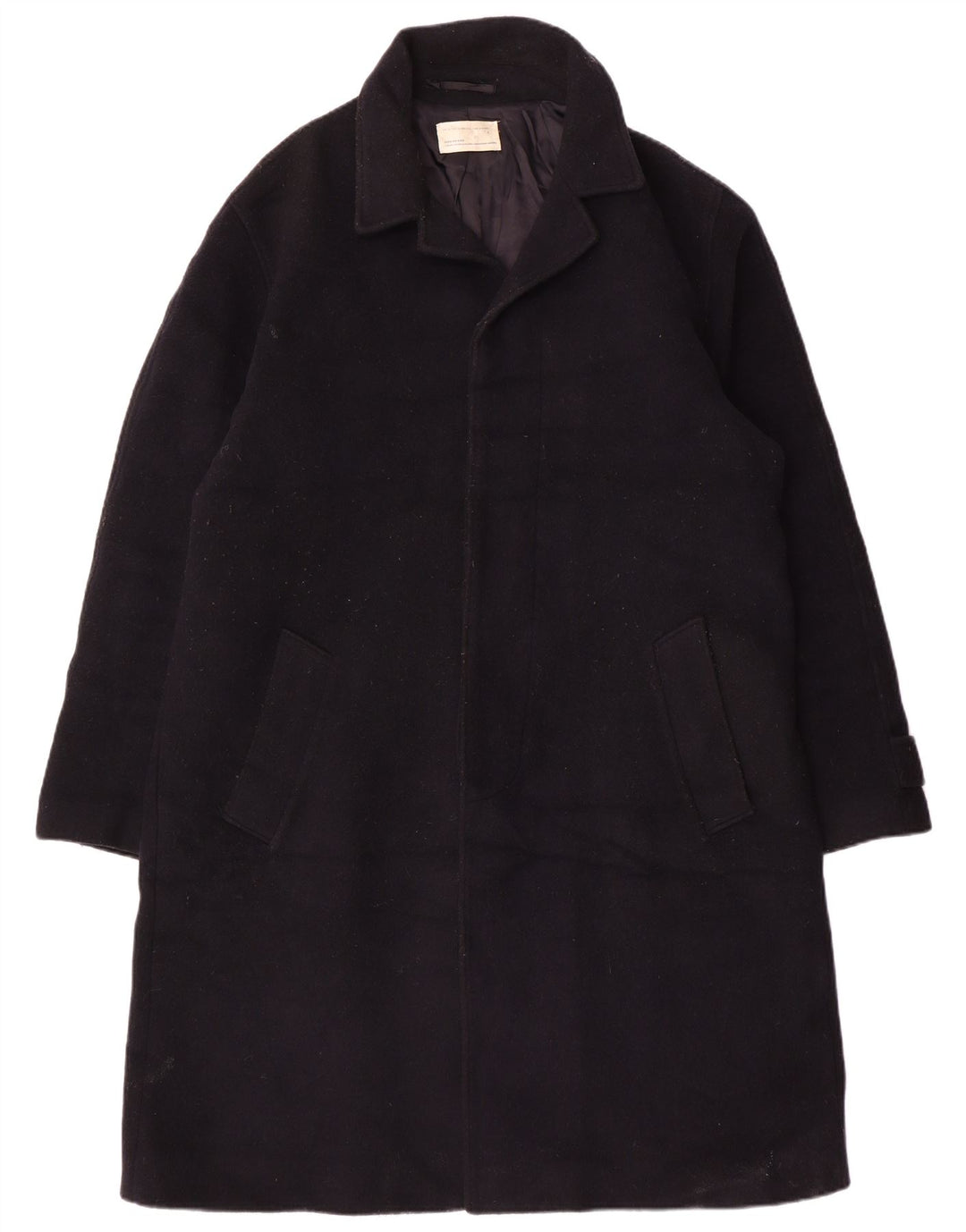 Zara Manteau Homme UK 40 Large Laine Bleu Marine