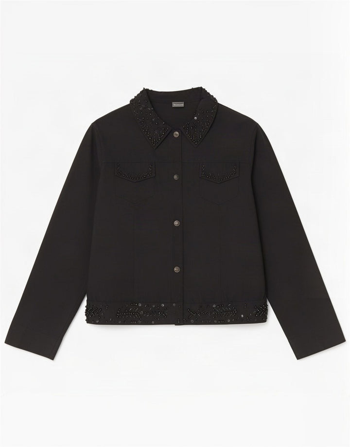 Roccobarocco Veste Bomber Femme IT 46 Grand Coton Noir