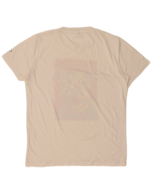 Replay T-Shirt Graphique Homme Blanc Moyen