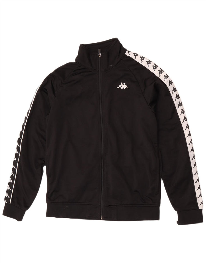 Kappa Veste de survêtement graphique pour homme Taille L en polyester color block noir