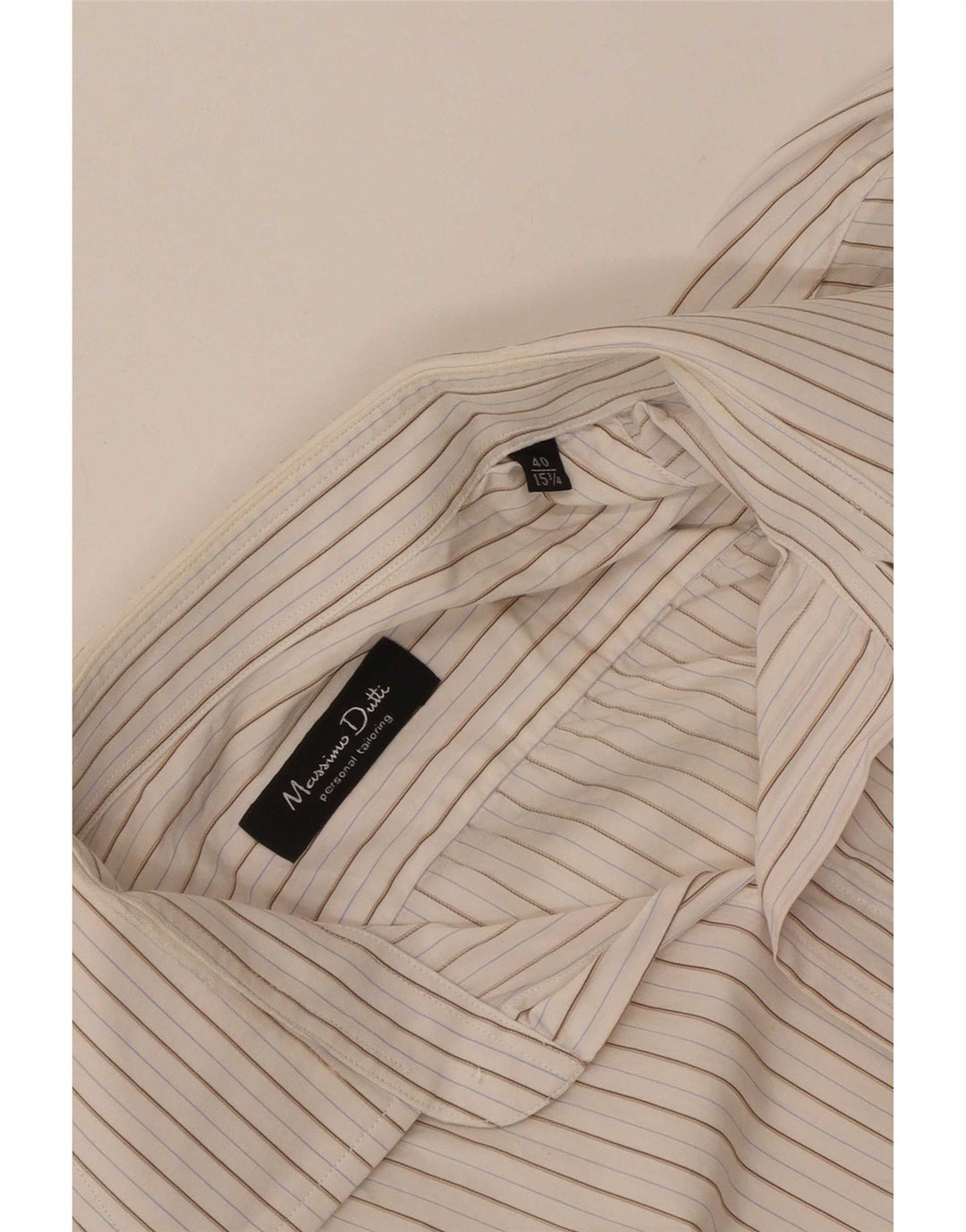 Massimo Dutti Chemise Homme Taille 40 15 1/2 Rayé Blanc Moyen