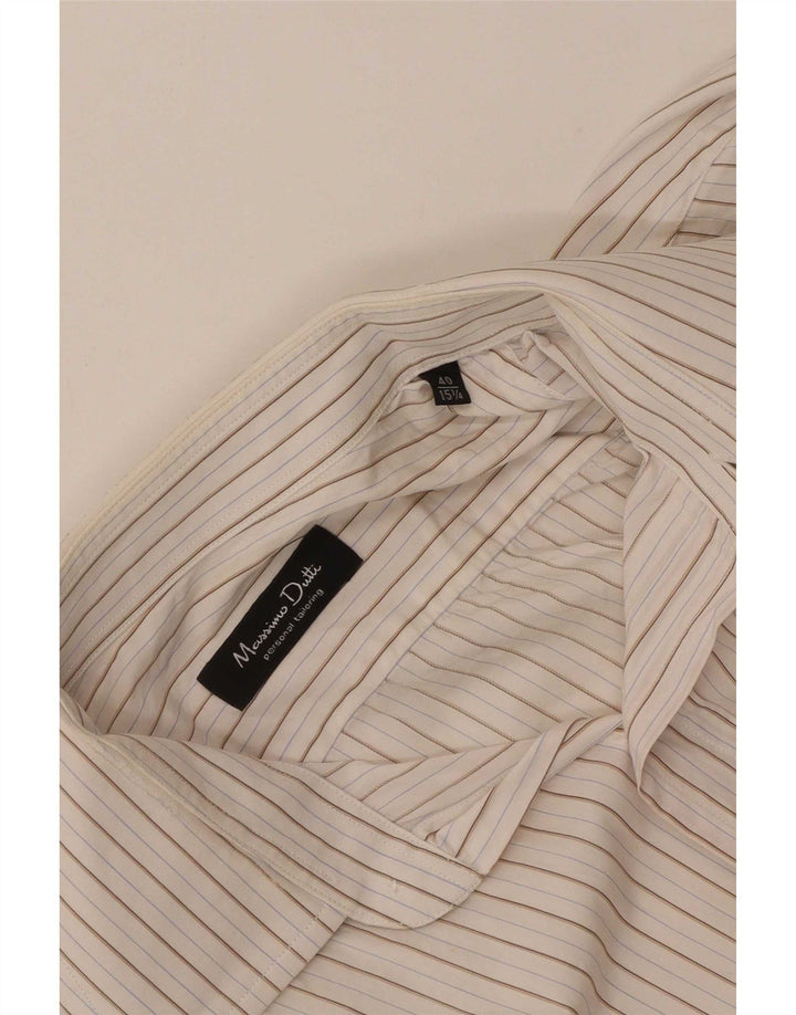 Massimo Dutti Chemise Homme Taille 40 15 1/2 Rayé Blanc Moyen