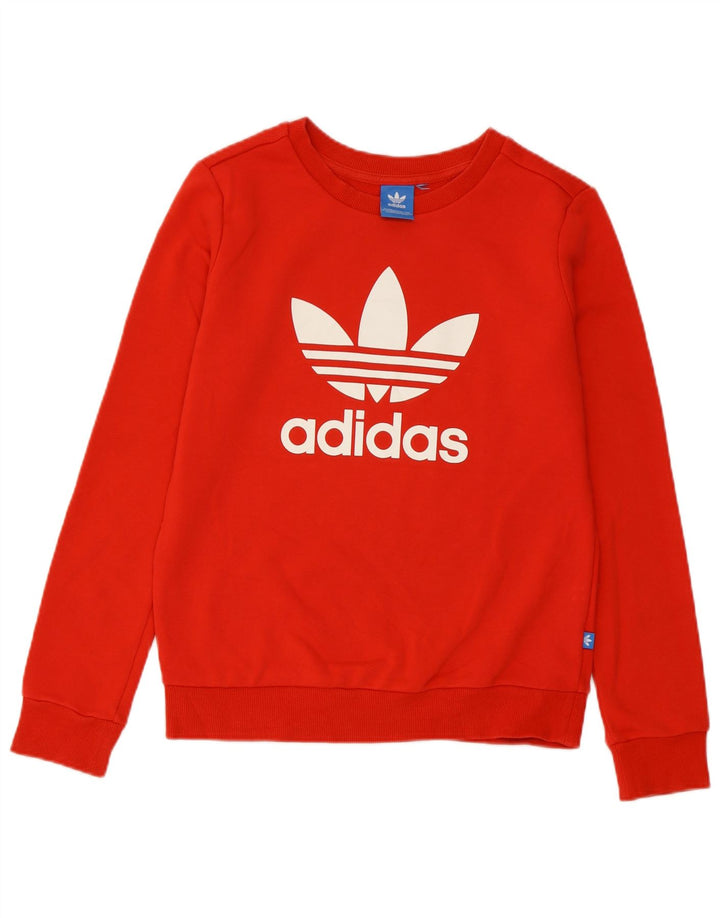 Adidas Sweat-shirt graphique pour femme UK 8 Petit Rouge