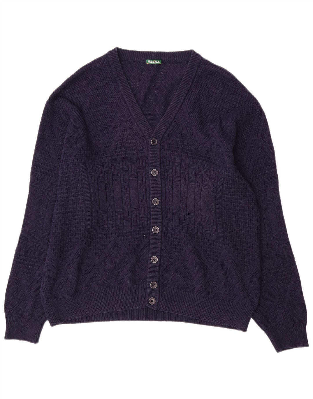 Rasica Pull Cardigan Homme XL Bleu Marine Coton