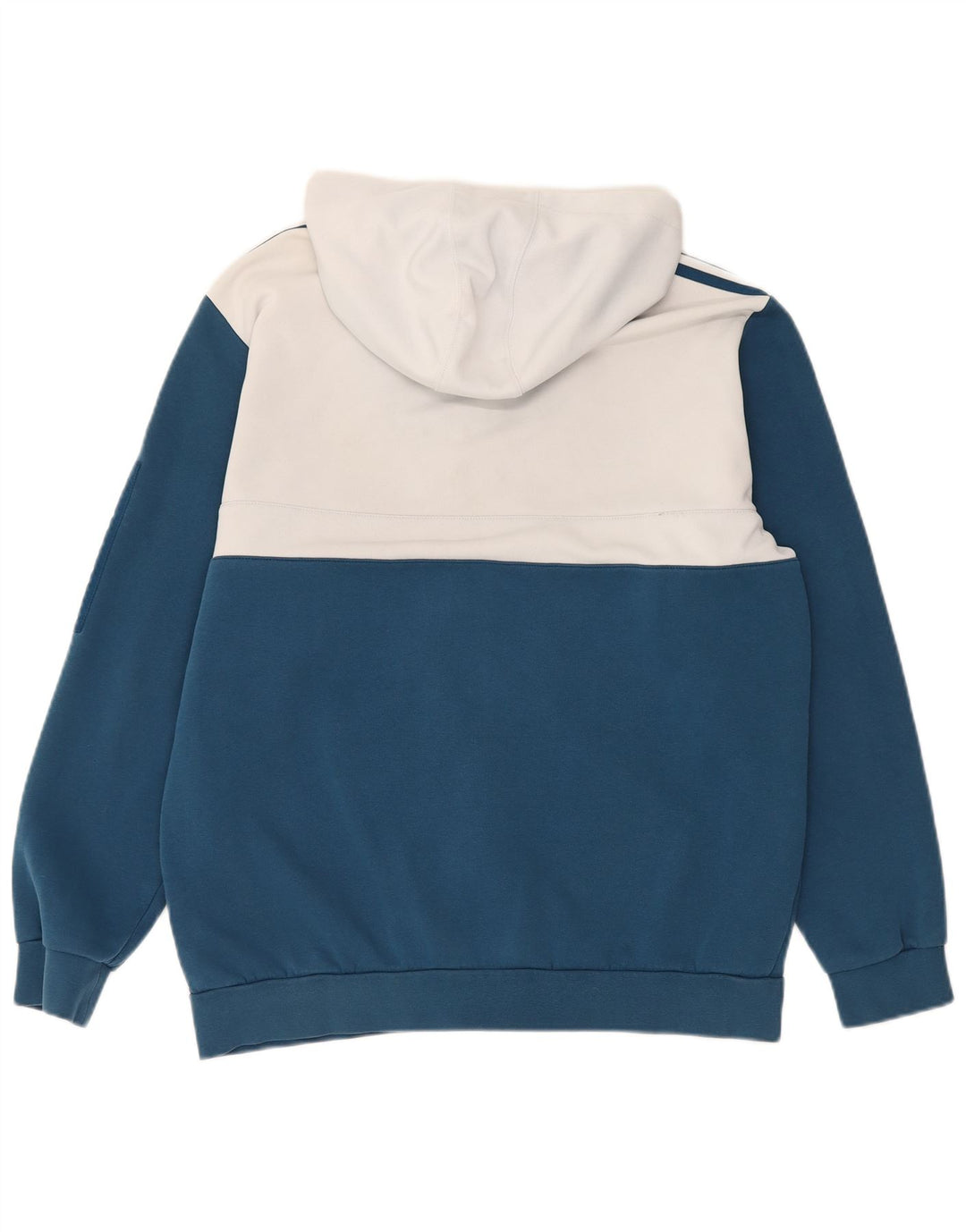 Adidas Pull à capuche zippé pour homme Large Bleu Colorblock Polyester